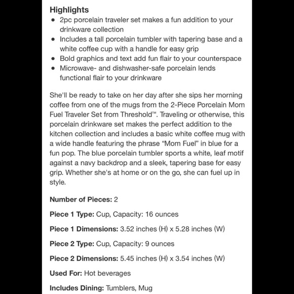 ☀️Threshold 2pc Mug Set & 4 Napkins - Picture 7 of 8